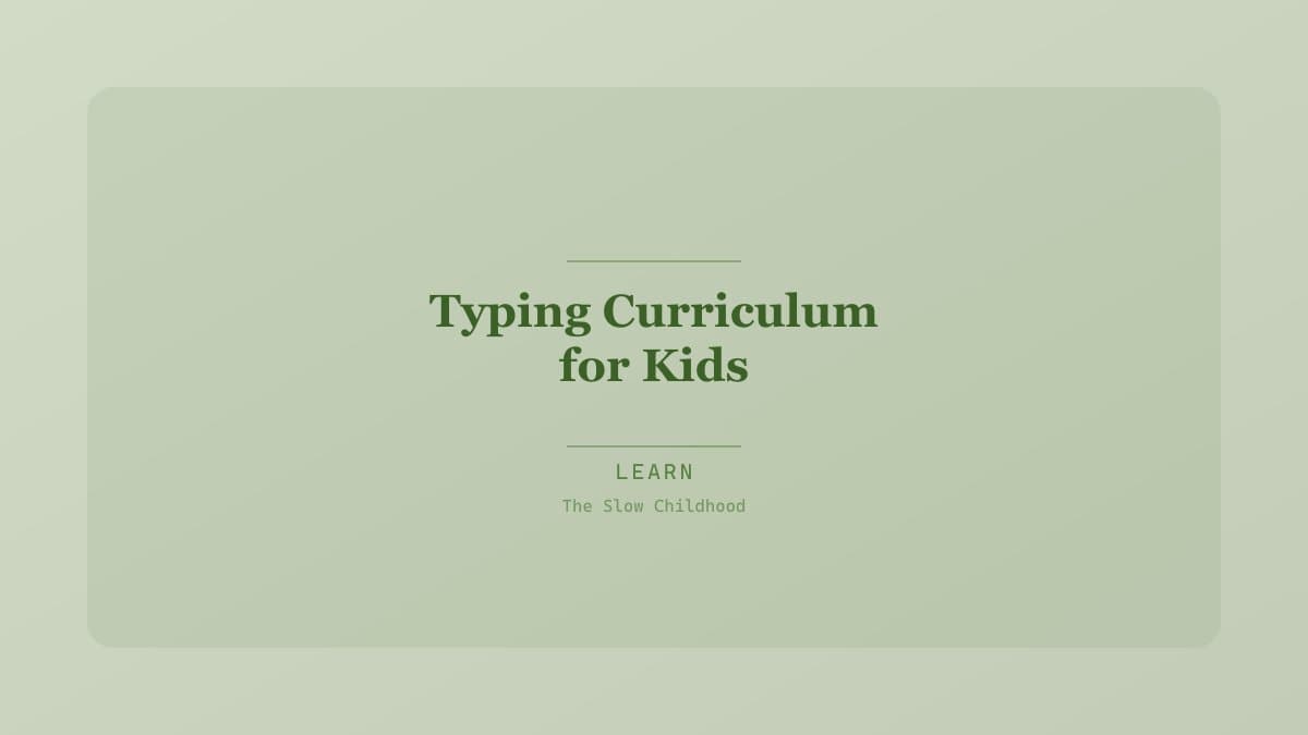 Child's hands on a keyboard with a colorful typing program on the screen