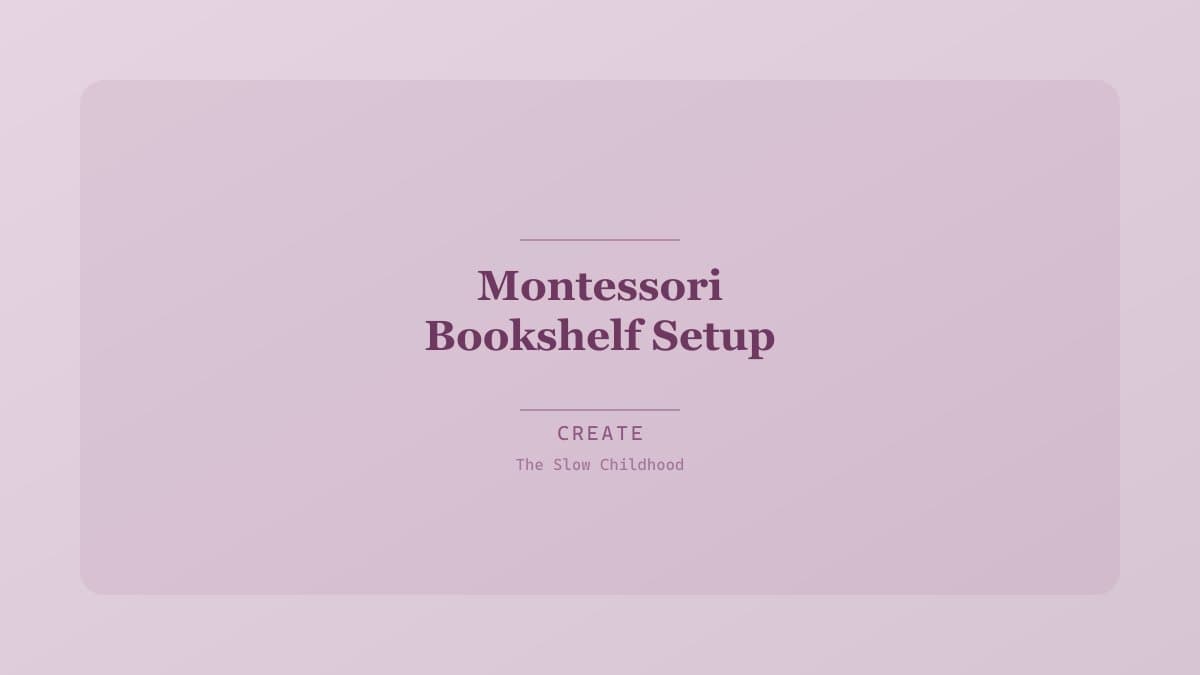 Child selecting a book from a front-facing Montessori bookshelf