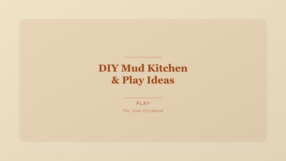 Young child stirring mud in a pot at a wooden outdoor mud kitchen