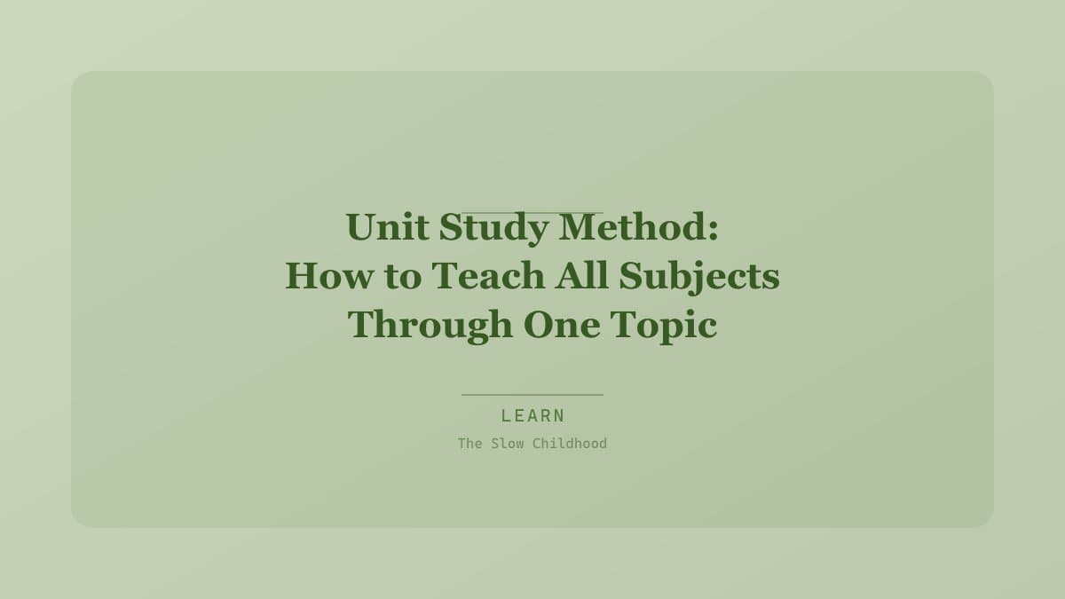 Homeschool unit study materials organized by topic